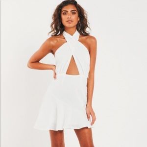 Pepper mayo cross neck linen dress NWT